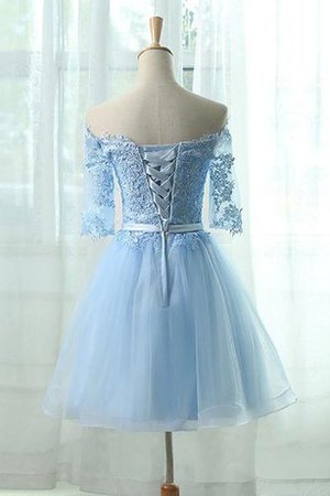 Robe de graduation simple en dentelle appliques en tulle cordon - photo 2