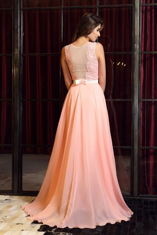 Robe de bal ligne a appliques de princesse avec chiffon de col haut - photo 2