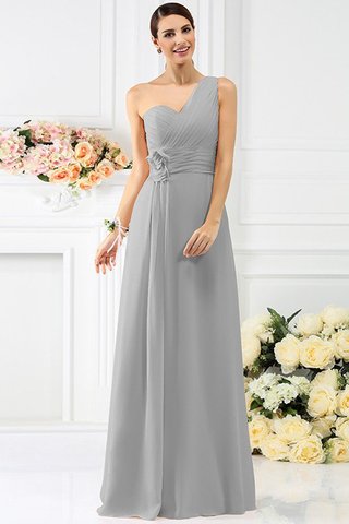Robe demoiselle d'honneur plissé longue au drapée de princesse d'épaule asymétrique - photo 27