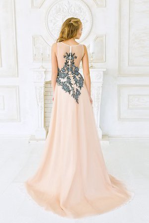 Robe de bal plissé appliques avec sans manches elevé en tulle - photo 2