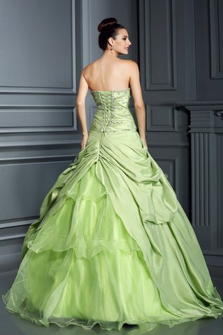 Robe de quinceanera longue avec lacets de col en cœur de mode de bal en taffetas - photo 2