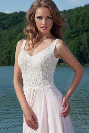 Robe de bal romantique avec chiffon gaine v encolure manche nulle - photo 2