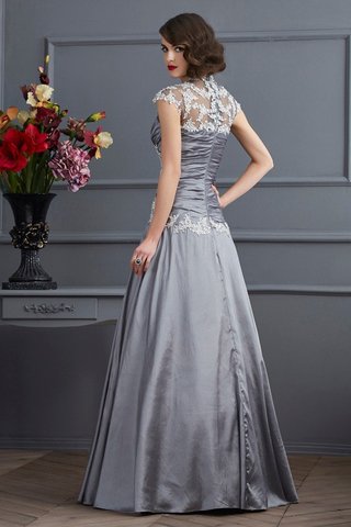Robe de soirée longue ligne a fermeutre eclair avec manche courte decoration en fleur - photo 2