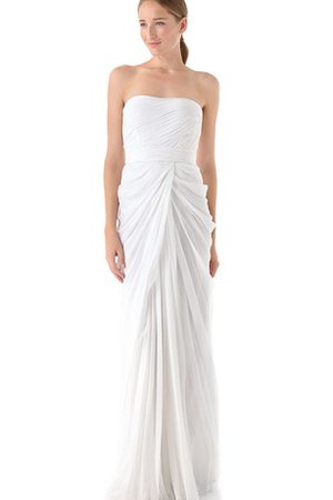 Robe de mariée naturel longueur au ras du sol textile taffetas ruché dos nu - photo 1