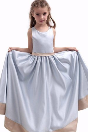 Robe de cortège enfant plissage longue encolure ronde manche nulle - photo 1