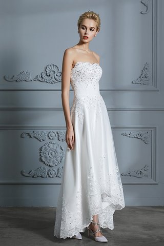 Robe de mariée en tulle grosses soldes de col en cœur asymétrique a-ligne - photo 5