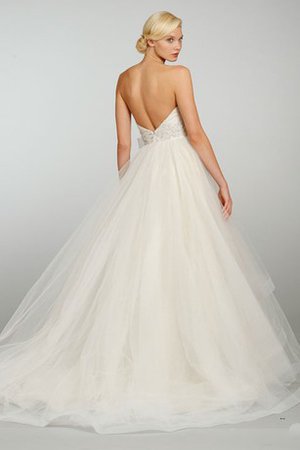 Robe de mariée naturel en organza de mode de bal dos nu avec perle - photo 2