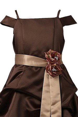 Robe de cortège enfant en satin d'epaule ecrite ligne a avec zip de lotus - photo 2