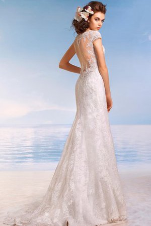 Robe de mariée longue appliques jusqu'au sol avec manche épeules enveloppants en plage - photo 2