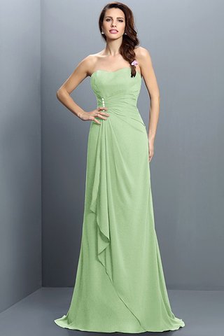 Robe demoiselle d'honneur cordon avec sans manches de bustier avec fronce en chiffon - photo 26