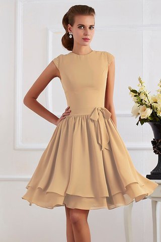 Robe demoiselle d'honneur naturel de fourreau ceinture avec sans manches avec chiffon - photo 6