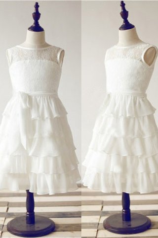 Robe de cortège enfant naturel avec zip en chiffon longueur au ras du sol manche nulle - photo 1