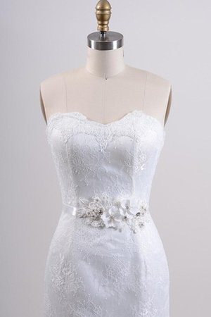 Robe de mariée avec décoration dentelle avec sans manches cordon avec fleurs ceinture - photo 2