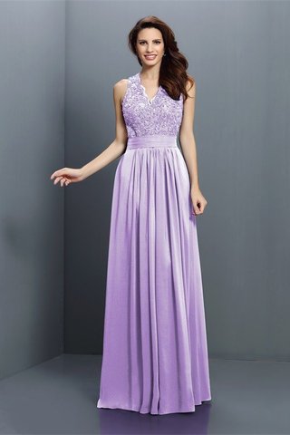 Robe demoiselle d'honneur longue fermeutre eclair de princesse avec chiffon jusqu'au sol - photo 18