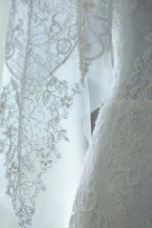 Robe de mariée distinguee jusqu'au sol encolure ronde de sirène avec manche 1/2 - photo 2