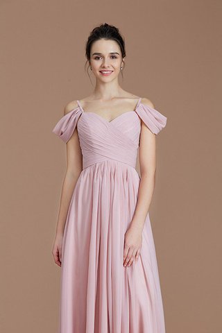 Robe demoiselle d'honneur manche nulle fermeutre eclair de princesse a-ligne ruché - photo 7