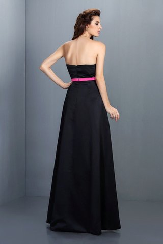 Robe demoiselle d'honneur longue avec zip longueur au niveau de sol en satin de princesse - photo 2