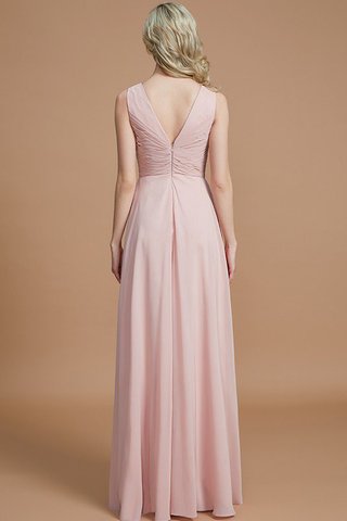 Robe demoiselle d'honneur de princesse v encolure ligne a jusqu'au sol avec chiffon - photo 35