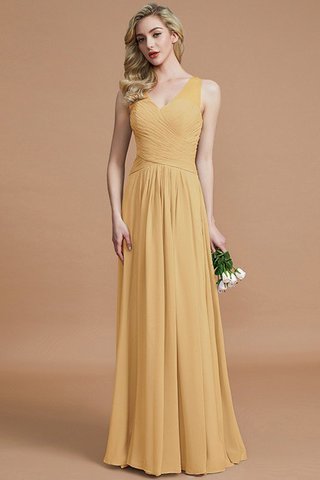 Robe demoiselle d'honneur naturel a-ligne avec sans manches avec chiffon v encolure - photo 17