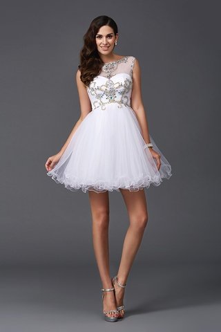 Robe de bal courte avec perle de tour de ceinture empire ligne a de princesse - photo 5