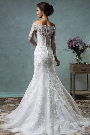 Robe de mariée distinguee exclusif decoration en fleur en dentelle avec mousseline - photo 2