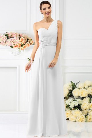 Robe demoiselle d'honneur plissé longue au drapée de princesse d'épaule asymétrique - photo 29