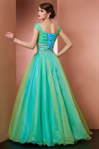 Robe de quinceanera de mode de bal avec sans manches avec perle en satin avec lacets - photo 2