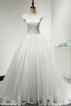 Robe de mariée plissé romantique au niveau de cou ligne a col en bateau - photo 1