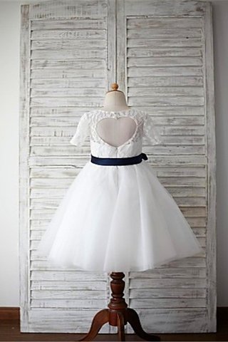 Robe de cortège enfant ceinture a-ligne de princesse avec ruban textile en tulle - photo 3