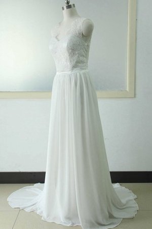 Robe de mariée en satin cordon longueur mollet ligne a avec décoration dentelle - photo 1