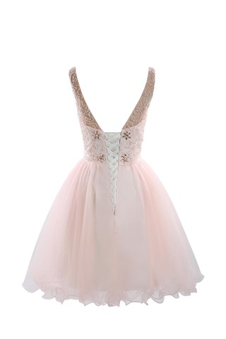 Robe de cocktail romantique col en bateau textile en tulle de princesse en forme - photo 6