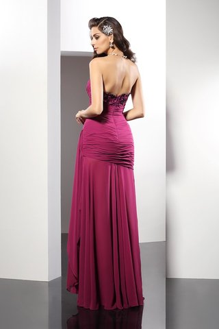 Robe de soirée manche nulle de bustier jusqu'au sol avec zip avec chiffon - photo 2