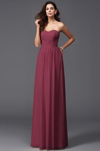 Robe demoiselle d'honneur longue plissage manche nulle en chiffon avec fronce - photo 5