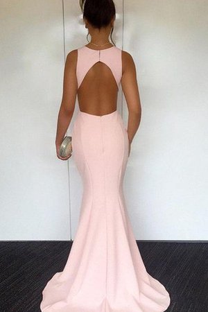 Robe de bal plissé de sirène col ras du cou en satin fermeutre eclair - photo 2
