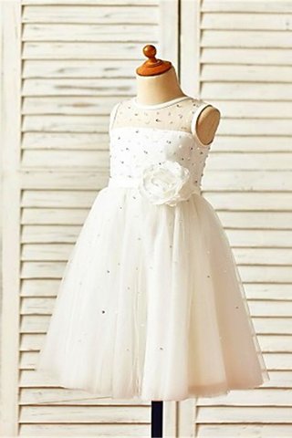 Robe de cortège enfant naturel longueur mollet de princesse ligne a avec fleurs - photo 2