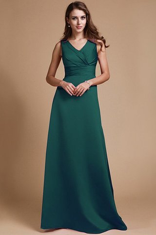 Robe demoiselle d'honneur avec sans manches de princesse ligne a ruché de col en v - photo 8