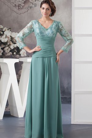 Robe de soirée longue avec chiffon decoration en fleur de col en v - photo 1