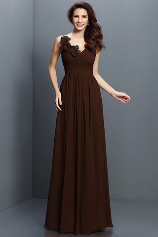 Robe demoiselle d'honneur longue v encolure avec fronce avec chiffon ligne a - photo 7