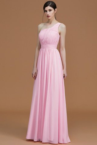 Robe demoiselle d'honneur naturel avec sans manches ligne a ruché d'épaule asymétrique - photo 28