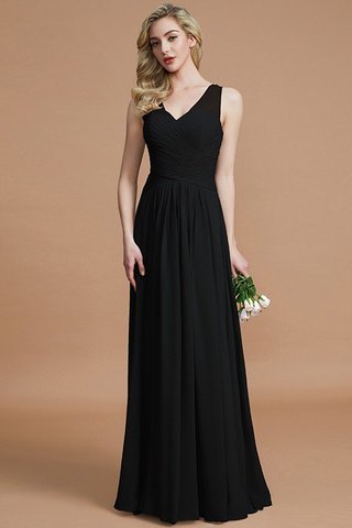 Robe demoiselle d'honneur naturel a-ligne avec sans manches avec chiffon v encolure - photo 7