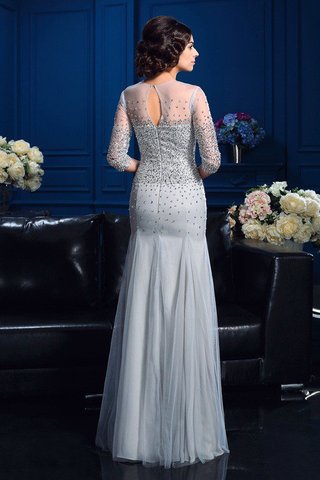 Robe mère de mariée naturel longue de fourreau avec zip avec perle - photo 2