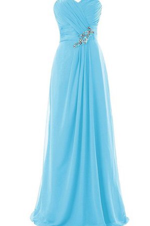 Robe de bal plissé manche nulle a-ligne avec zip en chiffon - photo 1