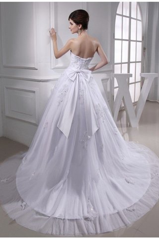 Robe de mariée de bustier en tulle cordon en satin de traîne mi-longue - photo 2