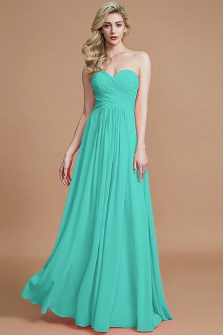 Robe demoiselle d'honneur naturel avec sans manches a-ligne en chiffon jusqu'au sol - photo 20