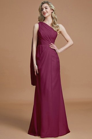 Robe demoiselle d'honneur naturel avec chiffon en forme manche nulle jusqu'au sol - photo 10