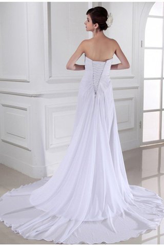 Robe de mariée longue avec fleurs de tour de ceinture en haute avec sans manches cordon - photo 2