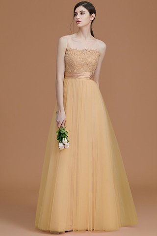 Robe demoiselle d'honneur naturel manche nulle fermeutre eclair col en bateau en tulle - photo 18