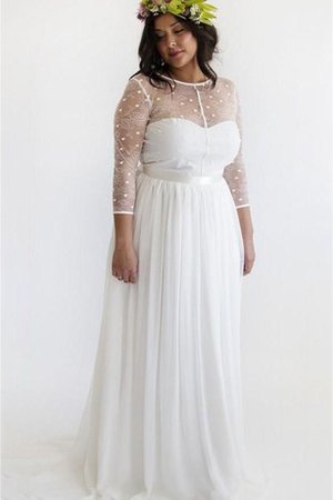 Robe de mariée discrete avec chiffon au bord de la mer avec manche longue jusqu'au sol - photo 1