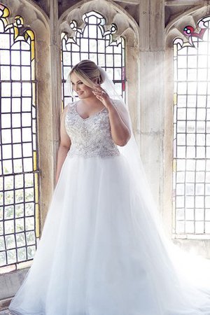 Robe de mariée discrete longue avec perle de mode de bal jusqu'au sol - photo 1