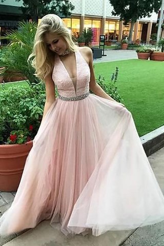 Robe de soirée de princesse avec perle attrayant manche nulle naturel - photo 2